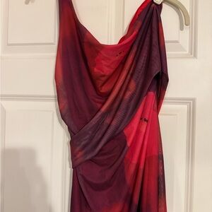 Elegant Red and Purple Women's Dress